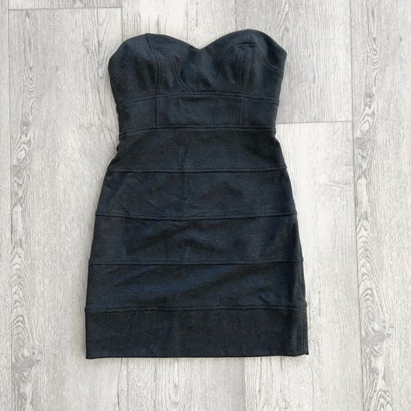Talula | Strapless charcoal mini bodycon dress - Picture 1 of 7